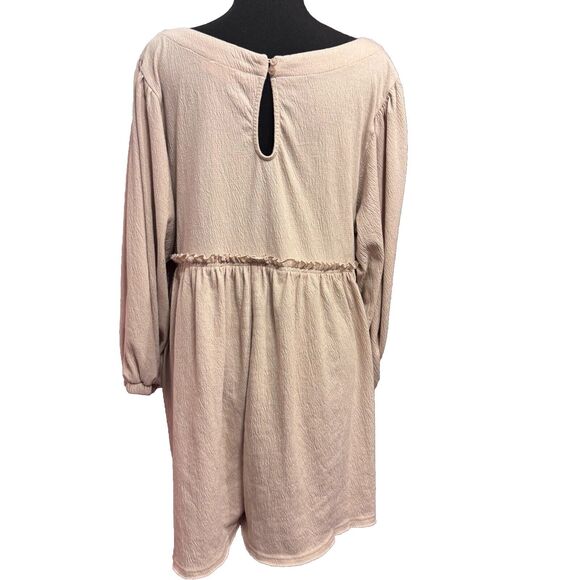 Mable Romper Large Womens Outfit Cream Balloon Sleeve Minimalist Coastal Casual - Picture 5 of 9